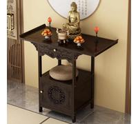 Armario de altar de bambú - Mesa de santuario personal chino para meditación y ofrendas, pedestal de pie con almacenamiento para Budas