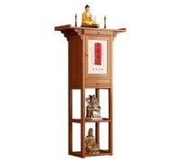 Armario de bambú portátil con cajón de Almacenamiento, Mesa de Altar for meditación, Ideal for Espacios pequeños y Uso doméstico.(Natural,46in/117cm)