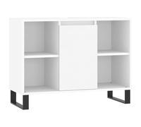 Armario de baño blanco, 80 x 33 x 60 cm, de madera y hierro, moderno juego de muebles de baño, ahorro de espacio y duradero, para baños pequeños