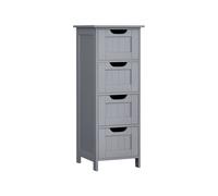 VASAGLE Armario de Baño, Armario de Almacenamiento de Pie, con 4 Cajones, 30 x 30 x 82 cm, para Baño, Sala de Estar, Comedor, Cocina, Estilo Moderno, Gris Místico LHC040P36