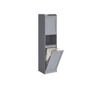Armario de Baño con Cesto 40 x 40 x 170 cm Gris Paloma