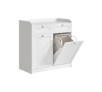 Armario de Baño con Cesto Ropa Sucia Blanco Nube