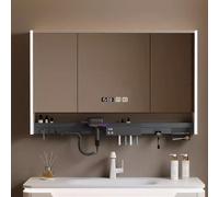 Armario de baño con espejo de baño con luz LED con tecnología de desempañamiento inteligente, gabinete de medicina montado en la pared con espejo cosmético, solución moderna de almacenamiento de baño