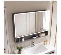 Armario de baño con luces LED y espejo, montaje en superficie o empotrado, espejo de tocador con iluminación ajustable