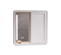 Armario de baño con luz LED con espejo y desempañador, empotrado o montaje en pared, ahorro de espacio para instalación sobre el inodoro