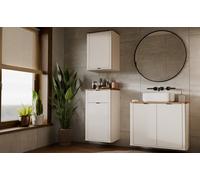Armario de Baño CÓRDOBA 2P1C CASHMERE ROBLE CASTELLO Columna Suspendida Cajón