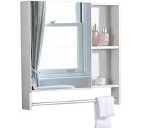 Armario de baño de aluminio con estante de pared para hombres y mujeres, diseño que ahorra espacio, perfecto para baños pequeños.