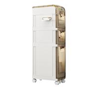 Armario de baño de espacio pequeño, organizador estrecho independiente para lavandería, área de inodoro y espacios de sala de estar, unidad de almacenamiento delgada (3º piso)