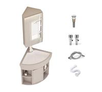 Armario de baño independiente con fregadero integrado y espejo montado en la pared, placa de aluminio de alta definición, diseño de esmalte suave, ideal para espacios compactos