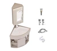 Armario de baño independiente con fregadero integrado y espejo montado en la pared, placa de aluminio de alta definición, diseño de esmalte suave, ideal para espacios compactos
