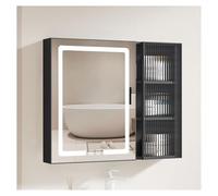 Armario de baño LED con espejo organizador de almacenamiento para colgar en la pared, elegante botiquín con espejo, decoración moderna de baño, unidad de tocador que ahorra espacio para artículos