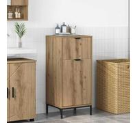 Armario de Baño Moderno con Puertas de Bisagra y Tiradores Elegantes - Mueble de Almacenamiento con Niveladores Ajustables y Amplio Espacio Interior