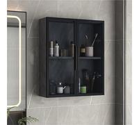 Armario de baño montado en la pared con puerta de vidrio templado, ahorra espacio para almacenamiento sobre el inodoro y la cocina, perfecto para la nización del hogar y maximizar el espacio