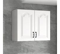 Armario de baño montado en la pared con puertas, elegante almacenamiento que ahorra espacio para baño, cocina y sala de estar, perfecto para colocar encima del inodoro