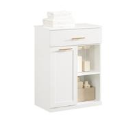 Armario de baño mueble de almacenaje con 1 cesto para colada y 1 cajón blanco 66 x 37 x 95 cm bzr66-w sobuy