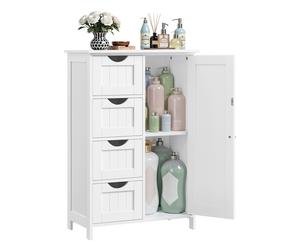 Armario de Baño Mueble de Baño Estrecho Cómoda de Baño Cajonera Blanco