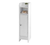 Armario de baño Relaxdays, 5 Compartimentos, 80 x 18 x 20 cm, Cierre magnético, Estilo campestre, Blanco
