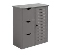 Relaxdays Armario de baño con 3 cajones plata,gris