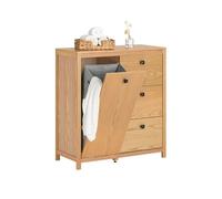 Armario de Baño para Ropa Sucia Mueble Multifuncional para Baño con 1 Cesto y 3 Cajones 80 x 35 x 90cm Natural BZR97-N SoBuy ES