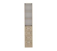 Armario de baño vanguard, con cuatro cajones 17.56cm p x 30.4cm l x 173.45cm a rovere / blanco