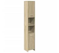 Armario de Baño vidaXL Madera contrachapada Color Roble 30x30x183,5 cm, Armario de Almacenamiento de Baño