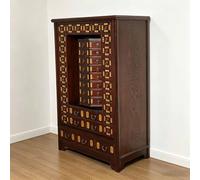 Armario de boticario con 95 cajones, vitrina independiente de madera maciza para catálogo de fichas de biblioteca, cofres giratorios, caja de almacenamiento para hierbas, joyas, maquillaje(A)