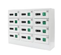 Armario de carga para teléfono celular, casillero seguro con diseño de 12 ranuras, puertos de carga 3 en 1 recargables rápidos para escuelas, iglesias, aeropuertos
