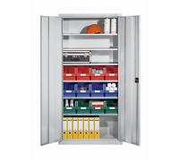 Armario de chapa de acero para material eurokraft pro, con 12 cajas visualizables