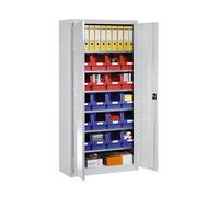Armario de chapa de acero para material eurokraft pro, con 20 cajas visualizables