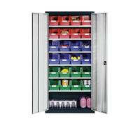 Armario de chapa de acero para material eurokraft pro, con 24 cajas visualizables