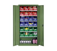 Armario de chapa de acero para material eurokraft pro, con 24 cajas visualizables