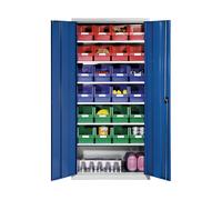 Armario de chapa de acero para material eurokraft pro, con 24 cajas visualizables