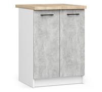 Armario de cocina akord s60 con encimera oliwia blanco 60 cm 2 puertas gris hormigón 2 estantes 60x46x85 cm