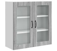 Armario de cocina de pared de madera reconstituida gris Sonoma 80 x 31 x 80 | Mueble colgante, almacenamiento vertical, vajilla y tienda de comestibles, estantes espaciosos, interior, diseño limpio
