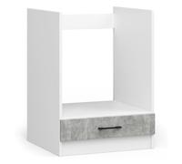 Armario de cocina para horno akord s60 oliwia blanco 60 cm 1 puerta frente en color gris hormigón 1 estante 60x55x82 cm