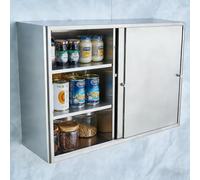 Armario de Cocina Pared Acero Inoxidable 304 Estantes Ajustables for Apartamentos Compactos Cocinas Abiertas y Locales Comerciales Pequeños Alacenas de Cocina(65x25x45cm(26x10x18in))