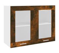 Armario de cristal colgante roble ahumado 80x31x60 cm