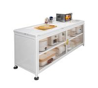 Armario de Despensa de Cocina con Estante para Microondas, Buffet de Almacenamiento de Piso a Techo, Sideboard Autoportante con Estantes Ajustables para Vajilla y Pequeños Electrodomésticos(100)