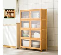 Armario de despensa independiente, armario de almacenamiento de cocina con puertas de cristal, estante para especias, ollas y sartenes, organizador de comedor y ayudante de cocina
