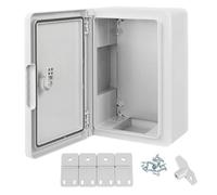 Armario de Distribución para Pared con Placa de Montaje Galvanizada, Caja Industrial de Control Vacía de Plástico ABS con Puerta Protección IP65, tamaño 200x300x130
