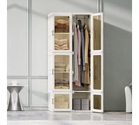 Armario de Dormitorio Plegable,Armarios Plegables de Plastico con 10 Compartimentos Armario Modular con 6 Puertas Roperos de Dormitorio Armario Para Ropa Exterior Armario Individual (179x69x50cm)