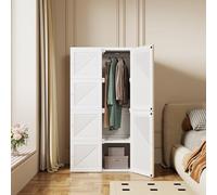 Armario de Dormitorio Plegable,Armarios Plegables de Plastico con 5 Compartimentos Armario Modular con 6 Puertas Roperos de Dormitorio Armario Para Ropa Exterior Armario Individual (136x69x50cm)