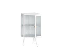 Armario de Esquina Moderno con Puerta de Vidrio y Estante Ajustable, 56,5x42,5x80 cm, Blanco Aosom. España