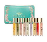 Armario de fragancias de lujo Tocca: juego de 9 perfumes de viaje para mujer en estuche de lata para regalo. Incluye Florence, Cleopatra, Stella,