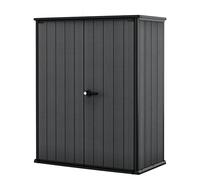Armario de jardín Cortina Alto (Medidas ext. (An x Pr): 140 x 73,6 cm, Plástico, Antracita)