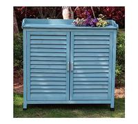 Armario de jardín de madera para exteriores, zapatero impermeable, perfecto para jardín, balcón, camino, armario de almacenamiento de herramientas versátil