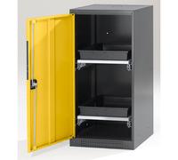 Armario de laboratorio para productos químicos asecos, 1 puerta, de media altura, 2 bandejas extraíbles