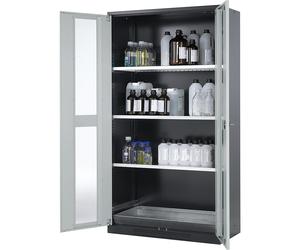 Armario de laboratorio para productos químicos asecos, 2 puerta, alta, 3 baldas
