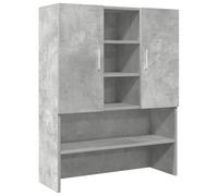 vidaXL Armario de Lavadora Gris hormigón 70,5x25,5x90 cm, Mueble de Lavadora, Mueble de lavandería, Armario de baño, Armario de lavandería