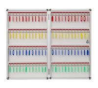 Armario de llaves de gran capacidad, caja de seguridad para llaves montada en la pared con etiquetas de colores, 96 llaves, para organización de bienes raíces u oficina
